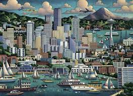 Enjoy it over and over again or mount it and frame it for a fun decoration. Dowdle Folk Art Collectors Jigsaw Puzzle Above Calgary 1000 Pcs Canada 10383 Puzzles