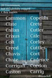 This list of celebrities is loosely sorted by popularity. 20 Uncommon C Names For Boys Uncommon Baby Names Trendy Baby Boy Names Baby Names