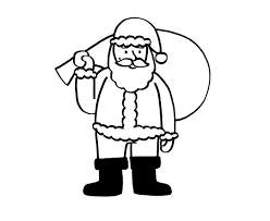 Papa Noel Para Colorear Facil