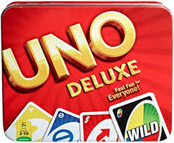 Quick view uno® nothin' but paper family card game with 112 cards for 7 year olds & up opens a popup. Amazon Com Uno Deluxe Card Game For With 112 Card Deck Scoring Pad And Pencil Kid Teen Adult Game Night For 2 To 10 Players Makes A Great Gift For 7 Year