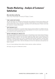 It's why customer satisfaction matters. Pdf Theatre Marketing Analysis Of Customers Satisfaction