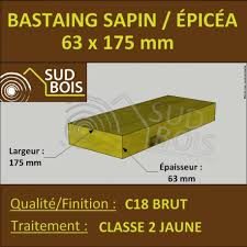 Sapin ou épicéa finition : Bastaing 63x175 Sapin Epicea Traite Classe 2 Jaune A La Palette Sud Bois Terrasse Bois Direct Scierie