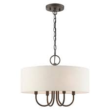 Livex Lighting Blossom 4 Light English Bronze Pendant Chandelier 49804 92 The Home Depot Pendant Chandelier Livex Lighting Chandelier