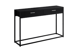 Zuo brighton black and white round accent tables set of 2. Black And Black Metal Hall Console Table At Gardner White