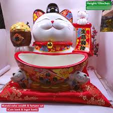 Best match ending newest most bids. Maneki Neko Wealth Fortune Cat Coin Bank Ingot Bank Shopee Philippines