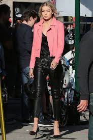 15 Leather Jackets Fashion Girls Will Be Wearing This Year Fashion Pink Biker Jacket Hadid Style