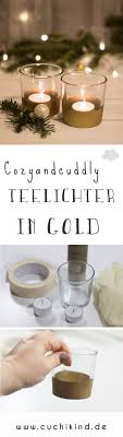 Goldene Teelichter Cuchikind Teelichter Teelichtglaser Goldspray