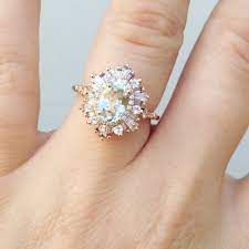 Omg Drool I 3 Heidi Gibson Beautiful Oval Hexagon Gatsby With Shank Detailing And An Aquama Titanium Wedding Rings Heidi Gibson Engagement Ring Wedding Band