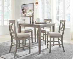 The dining table is the centerpiece of the dining room. Parellen Gray Square Dining Room Counter Table Speedyfurniture Com
