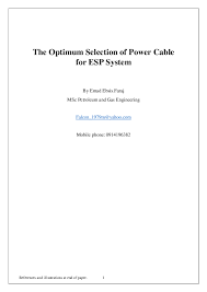 Pdf The Optimum Selection Of Power Cable For Esp System