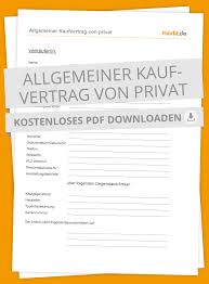 Allgemeiner Kaufvertrag Von Privat Markt De