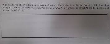 What Would You Observe If Nitric Acid Was Used Ins