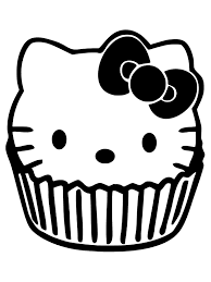 Cupcake Hello Kitty Kleurplaat Hello Kitty Kitty Cupcakes Kleurplaten
