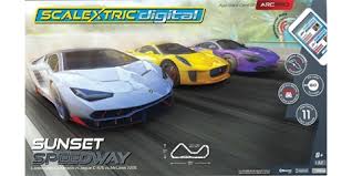 The nascar season is a long and winding road held on 23 racetracks across america. Scalextric C1388t 1 32 Digital Arc Pro Sunset Speedway Set
