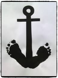 Des Ancres De Bateaux En Empreintes De Pieds Activite Manuelle Mer Activite Manuelle Pirate Theme De La Mer