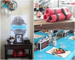 Spy birthday party theme top secret mission shirt. Decorations At A Spy Birthday Party Spy Birthday Parties Spy Party Birthday Party Decorations