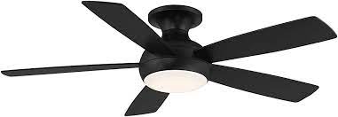 A good flush mount ceiling fan comes with a powerful yet quiet motor. Amazon Com Odyssey Indoor And Outdoor 5 Blade Smart Flush Mount Ceiling Fan 52in Matte Black With 3000k Led Light Kit And Remote Control Home Improvement