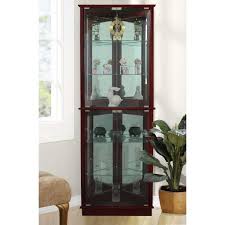 Ending aug 23 at 3:38pm pdt 3d 22h local pickup. Floor Standing Walnut 3 Sided Lighted Corner Curio Cabinet Fscc002 V 72w The Home Depot