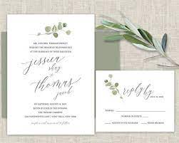 Greenery Wedding Invitation Template Eucalyptus Watercolor Etsy Wedding Invitation Templates Trendy Wedding Invitations Modern Wedding Invitations
