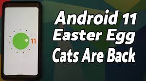To access it, like all android easter update : First Look Android 11 Easter Egg Cats Are Back Youtube