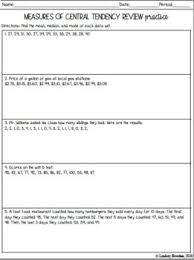 Mean Median Mode Notes And Worksheets Measures Of Central Tendency In 2020 High School Algebra School Algebra Secondary Math