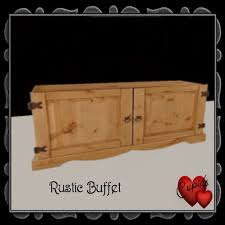 Combining midcentury modern forms with rustic farmhouse finishes, this buffet table lends curated appeal to any dining space. Second Life Marketplace Rustic Buffet Table