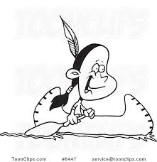 Cartoon Black And White Line Drawing Of A Native American Boy In A Canoe 8447 By Ron Leishman Native american indians cartoon 1 of 206. native american boy in a canoe 8447