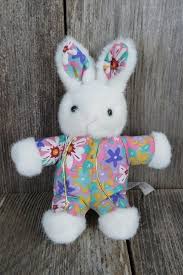 Maybe you would like to learn more about one of these? Bunny Rabbit Plush White Stuffed Animal Flowers Floral Print Etsy White Stuffed Animal Rabbit Plush Knitted Christmas Stocking Patterns