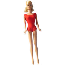 Black And White Bathing Suit Barbie Vintage 1960 S Platinum Ponytail Swirl Barbie In Red Swimsuit Blonde Red Swimsuit Vintage Ponytail Swirl