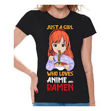 Whether deadpool, dragon ball, or rick and morty, your favorite tee is here. Awkward Styles Anime Shirts For Women Cute Sleep Shirts For Women Graphic Tees Just A Girl Who Loves Anime And Ramen Top Funny Novelty T Shirt For Her Walmart Com Walmart Com