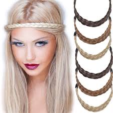 Beautiful braided bang hairstyles for any taste. Amazon Com Benehair Braid Headband Chunky Braided Hair Band For Women Kids Synthetic Plaited Hairband Braiding Hairpiece Classic Wide Elastic Stretch Hairband 3 Strands Small Light Auburn Beauty