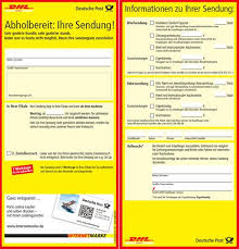 Ratgeber pakete versenden und empfangen mit dhl packstation. Deutsche Post Benachrichtigungskarte Neue Benachrichtigungskarte