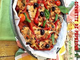 Il petto di pollo è un alimento versatile che si presta a tante preparazioni saporite e sane. Cornetti Di Peperone Con Pollo Gratinati Trenette Pennette E Un Qb