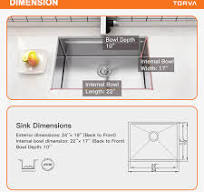 TORVA 24-inch Workstation Sink - 16 Gauge Stainless Steel - Single Bowl