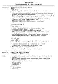 Sheet Metal Resume Samples Velvet Jobs