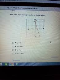 What Is The Slope Intercept Equation For The Line Below Brainly Com