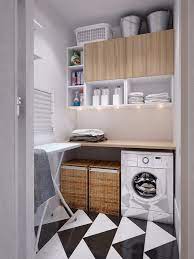 Small Laundry Room Design Ideas Laundry Room Cabinets Shelves Ironing Board Buanderies Idee Deco Buanderie Deco Buanderie