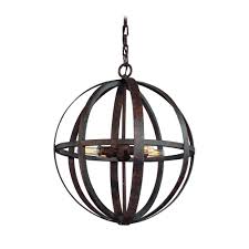 Small Orb Pendant Light In Weathered Iron Finish 4 Lights F2514wi Destination Lighting