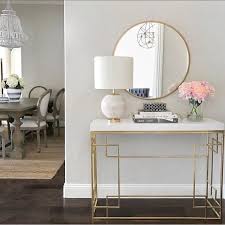 Table measures 30l x 10w x 30h and has been moderately distressed. Living Room Ideas With Modern Console Tables Console Table Decorating Gold Furniture White Console Table