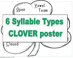 6 Syllable Clover Anchor Chart