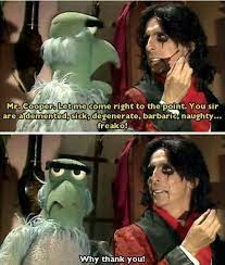Sam Eagle Meets Alice Cooper Sam Calls Him A Freako Alice Replies Why Thank You Alice Cooper The Muppet Show Muppets