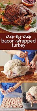 How To Make A Bacon Wrapped Turkey Recipe Turkey Bacon Wrap Holiday Dinner Recipes Bacon Wrapped
