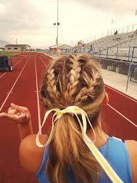 Braids This Would Be Cute For Volleyball Games And Track Meets Hairstyle Sofisty Sporty Hairstyles Volleyball Hairstyles Sports Hairstyles