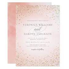 Gold Confetti Pink Watercolor Wedding Invitation Zazzle Com Undangan Pernikahan Mewah Undangan Pernikahan Pernikahan