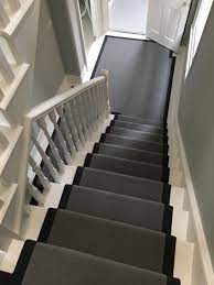 Stunning Grey Stair Runner With Black Binding Tape By Bowloom Ltd Www Bowloom Co Uk Www Offthel Stair Runner Stair Runner Carpet Stairs And Hallway Ideas