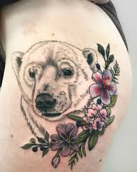 Polar Bear Flower Design Tattoo Tattoos Flower Tattoo Designs Tattoo Artists