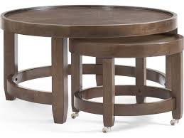 Handcrafted of metal with a polished finish and glass. Bassett Mirror Paxton Brown 34 Wide Round Coffee Table Ba3237lr120