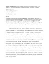 Pdf Feminist Political Ecology