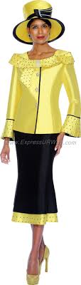 Black And Yellow Suit Gmi G5052 Yellow Black Womens Church Suits Women Church Suits Womens Dress Suits Church Suits