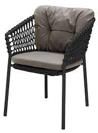 Browse hay's wide range of dining chairs, office chairs and lounge chairs. Cane Line Ocean Outdoor Dining Chair Soft Rope Dark Grey